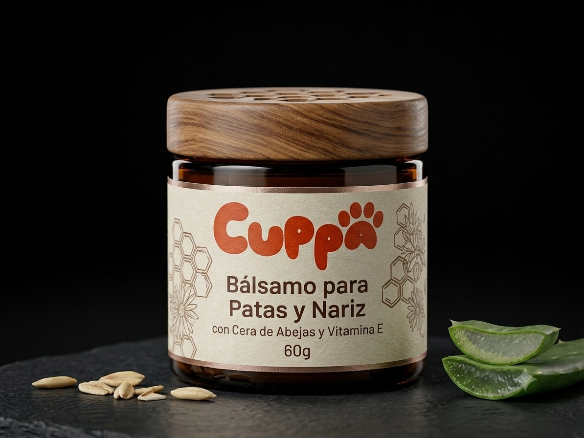 Bálsamo para Patas y Nariz de Cuppa, con cera de abejas y vitamina E, 60 g
