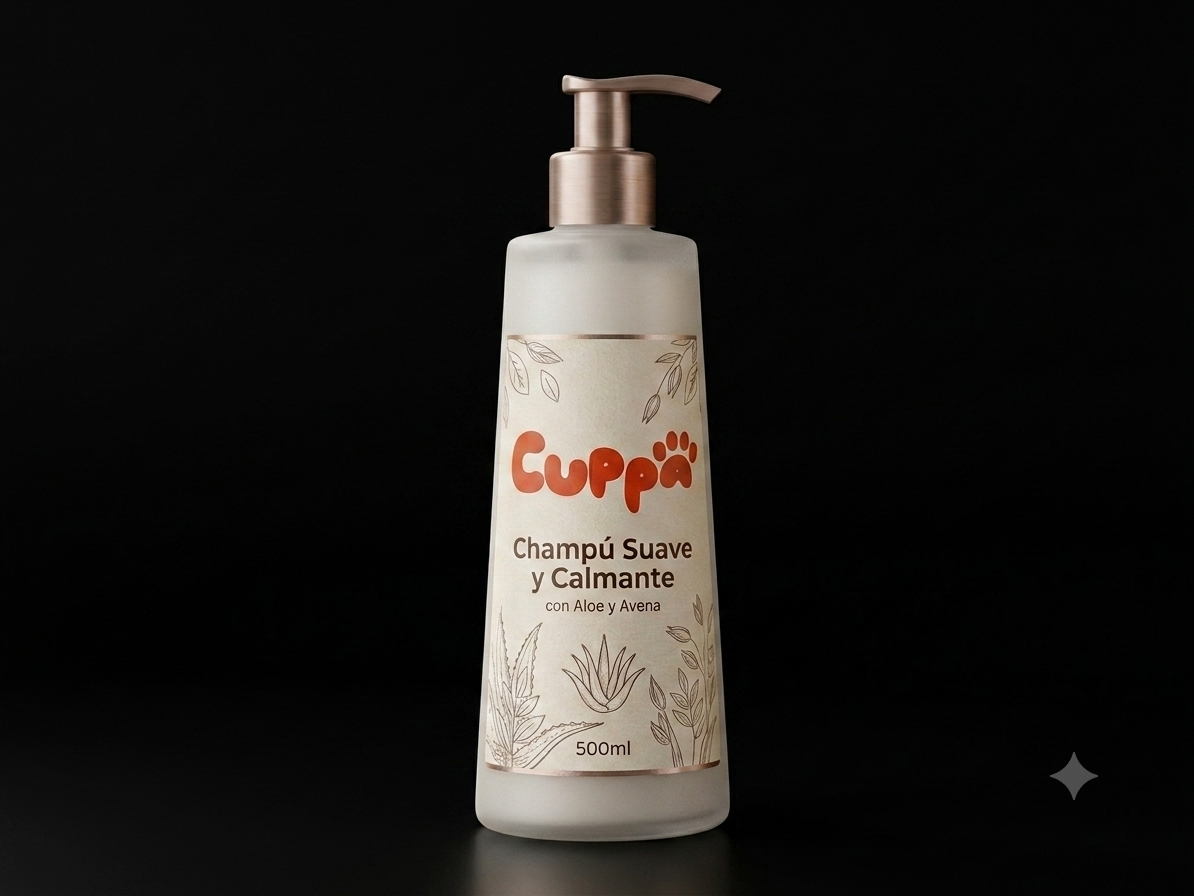 Champú Suave y Calmante de Cuppa, con aloe y avena, 500 ml