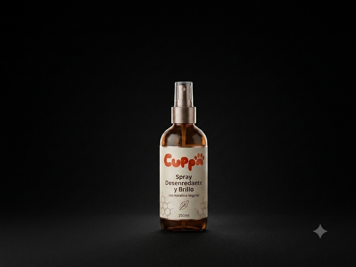 Spray Desenredante y Brillo de Cuppa, con keratina vegetal, 250 ml